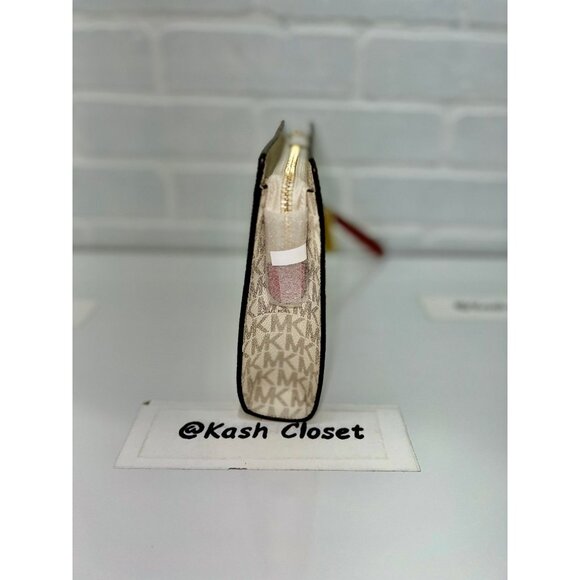 Michael Kors wristlet medium logo stripe zip pouch rose multi - Picture 7 of 9